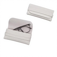 Étui portable rectangulaire en cuir souple avec cordon de serrage pour lunettes optiques, étuis à lunettes de soleil, étuis à lunettes, possibilité de personnaliser le logo
