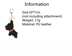 Name Keychains Lovely Dog Design Pu Leather Materials Keychain Accessories For Bag Decoration