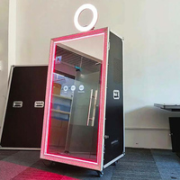Espejo Mágico Interactivo con IA METO, Cabina de Fotos con Pantalla Táctil, Cámara, Impresora, Sistema de Cristal Infinito 360 para Bodas, Completo