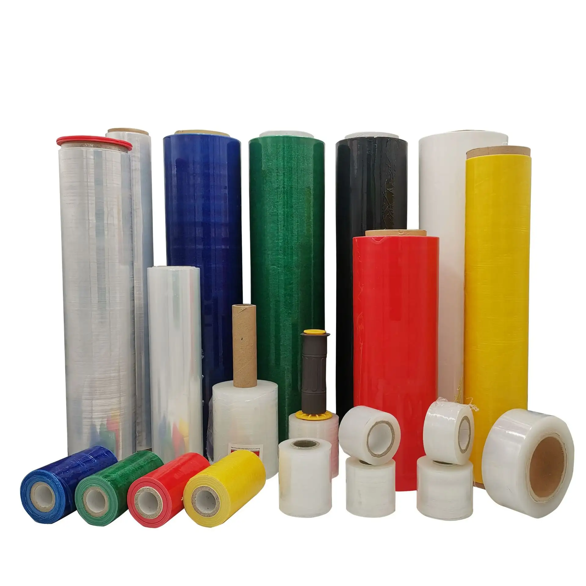 Filme extensível de plástico para embalagem de paletes Lldpe de alta elasticidade personalizado de fábrica