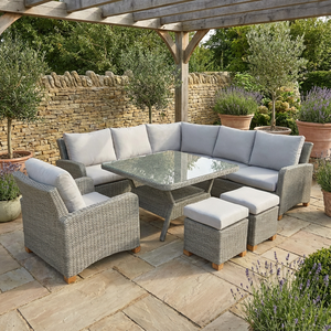 Ensemble de conversation moderne en aluminium osier et rotin ensemble de coin canapé <span class=keywords><strong>à</strong></span> manger pour patio cour parc-imperméable et durable <span class=keywords><strong>à</strong></span> l'extérieur - Product Image 4