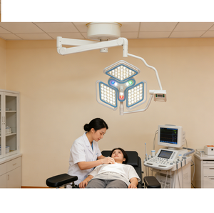 Lumière d'opération LED en métal certifiée CE avec 4 modes <span class=keywords><strong>et</strong></span> mise au point électronique, alimentation électrique pour la chirurgie obstétrique <span class=keywords><strong>et</strong></span> gynécologique <span class=keywords><strong>et</strong></span> la neurochirurgie avancées - Product Image 1