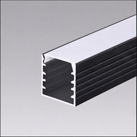 Profilé en aluminium noir pour bande LED 10x10mm, montage en surface, pour bande flexible ou rigide de 8mm, idéal pour hôtel