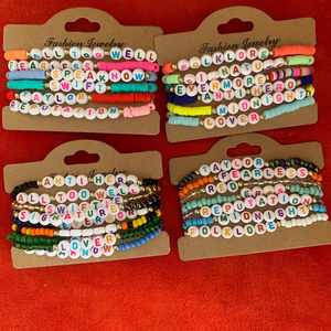 Thời Trang Mới Tùy Chỉnh Đính Cườm Tình Bạn Vòng Đeo Tay Monogram Polymer Đất Sét Hạt Tình Bạn Vòng Đeo Tay - Product Image 4