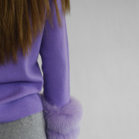 Pull en laine sans couture personnalisé sans couture Pull en laine léger pour femmes avec fourrure de renard