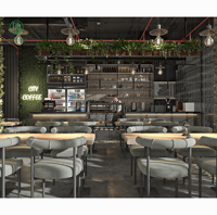 Café moderne Pub Mobilier d'intérieur Café Tables et chaises Salon Sièges design Pizza Restaurant Décor