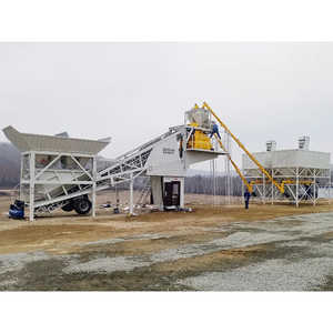 Planta Mezcladora de Cemento y Concreto Portátil Mini de 50m3/h, 30m3, 60m3, Usada, con Bomba, Componente Principal, Funciones de Mezcla en Seco y Húmedo - Product Image 1