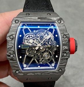 Reloj Mecánico de Pulsera para Hombre, Diseño Tonneau, Correa de Nailon Roja, Deportivo, de Lujo, Ultrafino, Resistente al Agua - Product Image 1