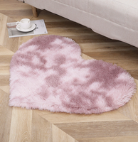 Tapis en velours PV en forme de cœur sur mesure, tapis moelleux à poils longs, antidérapant, pour la décoration du salon et de la chambre