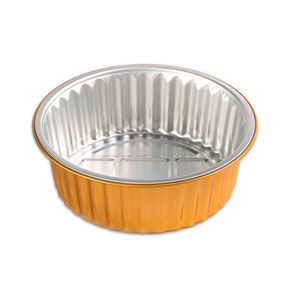 Bán buôn 1370ml thực phẩm dùng một lần cấp giấy nhôm màu vàng nắp hộp tròn thiết kế chống biến dạng dày - Product Image 1