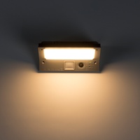 Lampe solaire extérieure murale en acier inoxydable avec détecteur de mouvement LED 3000K pour jardin, cour, villa, clôture, éclairage de rue, garantie 2 ans