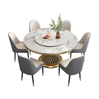 Table à manger ronde en marbre nordique moderne avec centre rotatif nouvel arrivage de table à manger 6 places