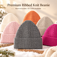 Bonnet en tricot côtelé uni pour homme et femme, chaud et épais, avec revers, pour l'hiver, plusieurs couleurs, bonnet tricoté décontracté