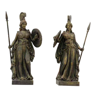 Sculptures de figures grecques antiques en résine époxy, déesse gardienne Athéna, style européen, modelées à la main, légères - Product Image 6