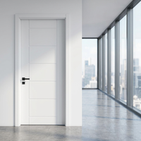 Cour moderne imperméable 36 pouces X 80 In. Porte en MDF blanc apprêté, peau de porte plate, épaisseur 3 mm avec rainure en V