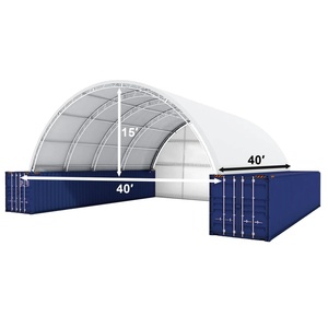 Abri conteneur à double structure résistant aux UV et imperméable de 40x40x15 pieds avec panneau arrière <span class=keywords><strong>fermé</strong></span> - Product Image 2