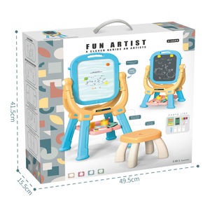 Papan Gambar Edukasi Anak 3 in 1 Mainan Sekolah Dengan Kursi Pena Warna-warni Kapur - Product Image 5