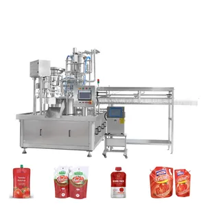 Automatic Spouted Pouch Filling Capping Machine For Chilli Sauce Seasoning Ketchup