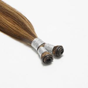 Extensions de <span class=keywords><strong>cheveux</strong></span> en tissage double trame Genius en gros, 100 % <span class=keywords><strong>cheveux</strong></span> humains Remy, tissage invisible en soie, couleur caramel mocha - Product Image 1