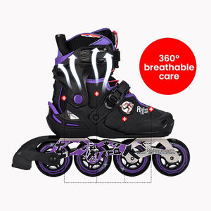 Chaussures de patinage à roulettes en ligne de Slalom Junior réglables professionnelles patins à roulettes de sécurité de haute qualité pour les enfants - Product Image 5