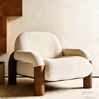 Fauteuil design en bois grainé de forme spéciale, style Wabi-Sabi, pour villa ou séjour haut de gamme