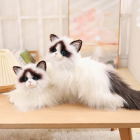 Chat en peluche réaliste grandeur nature de haute qualité fait sur mesure, couché, queue flottante, exquis, rembourrage en coton PP, jouet en peluche