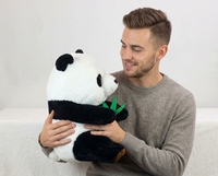 Ours géant chinois personnalisé, grande taille, peluche panda super douce en coton PP pour le soulagement du stress et les mariages