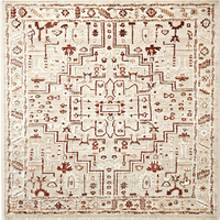 Tapis en laine noué à la main, tapis artisanal géométrique traditionnel, écologique, à poils ras, épaisseur moyenne, pour salon et chambre