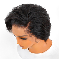 Perruques en cheveux humains brésiliens, directement de l'usine, pour coupes courtes Pixie, avec dentelle HD et raie en T, différents styles pour femmes