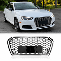 Calandre avant de remplacement style RS4 avec cadre argenté et maille noire pour Audi A4 B9 2017 2018 2019, pièce auto de rechange pour mise à niveau