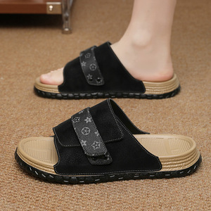 Sandalias planas de moda para hombre con suela de goma, diseño de diseñador, cierre con hebilla, suela de goma, pantuflas de lujo para hombre - Product Image 5