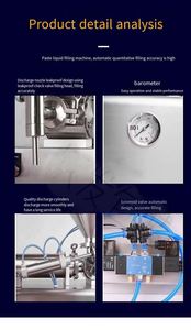 Machine semi-automatique en forme <span class=keywords><strong>de</strong></span> <span class=keywords><strong>U</strong></span> JIAHe à haute productivité et haute précision pour liquides, pâtes, miel, beurre <span class=keywords><strong>de</strong></span> cacahuète, sauce chocolat, crème - Product Image 5