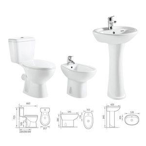 Medyag Sinh Thái Rửa Xuống Vòng Gốm Hai Mảnh Nhà Vệ Sinh P Trap Commode Nhà Vệ Sinh Phòng Tắm WC Tủ Nước