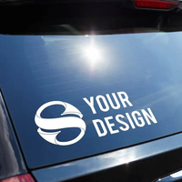 Groothandel op maat gemaakte vorm gesneden transfer sticker verwijderbare vinyl transfer decal voor glas en metalen oppervlakken merkpromotie