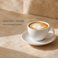 Tasse et soucoupe à expresso en céramique texturée à paroi épaisse pour une présentation professionnelle du café, commandes de couleurs personnalisées, acheteurs en gros
