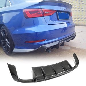 Bộ khuếch tán cản sau bằng sợi Carbon A3 với đèn LED khuếch tán môi phía sau Bộ chia cơ thể cho Audi A3 Sline S3 14-16 - Product Image 2
