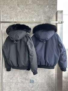 Chaqueta de Invierno Casual para <span class=keywords><strong>Hombre</strong></span>, con Capucha con Ribete de Piel de Zorro Canadiense, Cierre de Cremallera, Impermeable, de Tela de Lona Transpirable para Invierno - Product Image 5