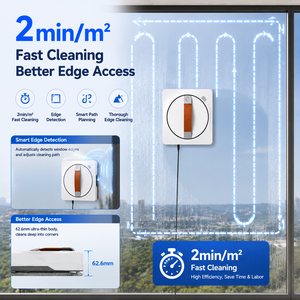 <span class=keywords><strong>Robot</strong></span> <span class=keywords><strong>nettoyeur</strong></span> <span class=keywords><strong>de</strong></span> <span class=keywords><strong>vitres</strong></span> intelligent avec pulvérisation d'eau ultrasonique, aspiration <span class=keywords><strong>de</strong></span> 2800 Pa, moteur <span class=keywords><strong>sans</strong></span> balais - Product Image 4