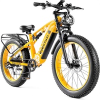 Vélo de montagne tout-terrain EOEOTWO pour adultes, 48V 15Ah/17.5Ah, pneus larges de 26 pouces, cadre en aluminium, moteur sur moyeu avant, plus de 60 miles d'autonomie