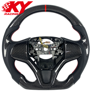 Volant sport racing en cuir et fibre de carbone personnalisé, compatible avec Honda Fit GK5 XRV Jazz Odyssey HRV - Product Image 1