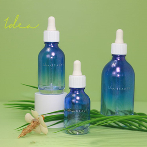 Custom Decoration 50ml Custom logo Blue Glass <b>Dropper</b> Serum <b>Bottle</b> for Essential Oils - Product Image 3