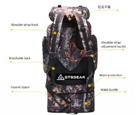 Sac à dos camouflage BPL44, nouveau, grande capacité 100L, en tissu Oxford imperméable, fermeture éclair, ceinture à coussin d'air, pour homme/femme, randonnée, escalade