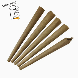 Wholesale unbleached <b>smoking</b> roll paper accessories customized brand 109MM tapered paper cone - Product Image 1