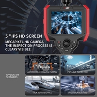 5 Zoll 720P HD Industrie-Endoskop 6mm 2m Kabel 360° °   Gelenkiges Video-Endoskop zur Kohlenstoffprüfung von Baumaschinenmotoren