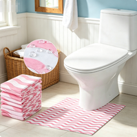 Tapis de toilette en forme de U antidérapant, tapis moelleux profilé, tapis de sol absorbant l'eau à séchage rapide pour salle de bain