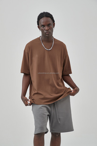 Custom Men's 230gsm Blank Logo 100%Cotton Fog Color Dtg Puff Printing Plain Oversize <b>tshirt</b> T-shirt HeavyWeight T Shirt For Men - Product Image 3