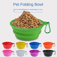 Vente en gros 350ml portable pliable de voyage nourriture eau chat chien bol pour animal de compagnie