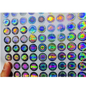 Etiqueta Adhesiva Redonda Holográfica de Color Verde con Impresión Personalizada de la Marca Genetic Peptides - Product Image 2