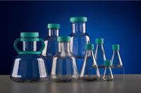 Fiole Erlenmeyer conique en plastique PC 3L à haut rendement de laboratoire avec ouverture large et long col à chicanes