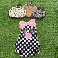 Grands patchs chenille personnalisés Halloween Boo avec motifs Citrouille, Fantôme, Sorcière, Crâne, à paillettes, thermocollants et à coudre, pour vestes, sweats à capuche et vêtements